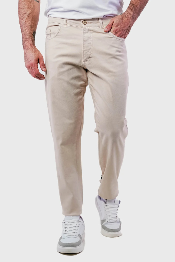 Calça sarja five pockets