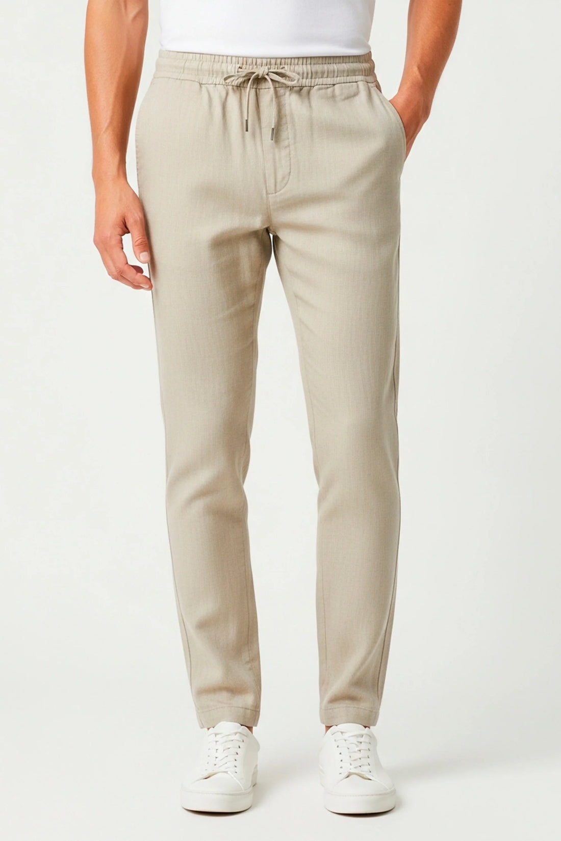 Calça jogger linho palha