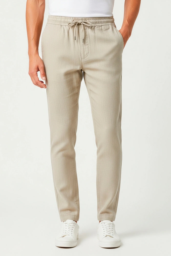 Calça jogger linho palha